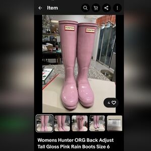 Hunter Women's Tall Gloss Pink Rain Boots Barely Worn.